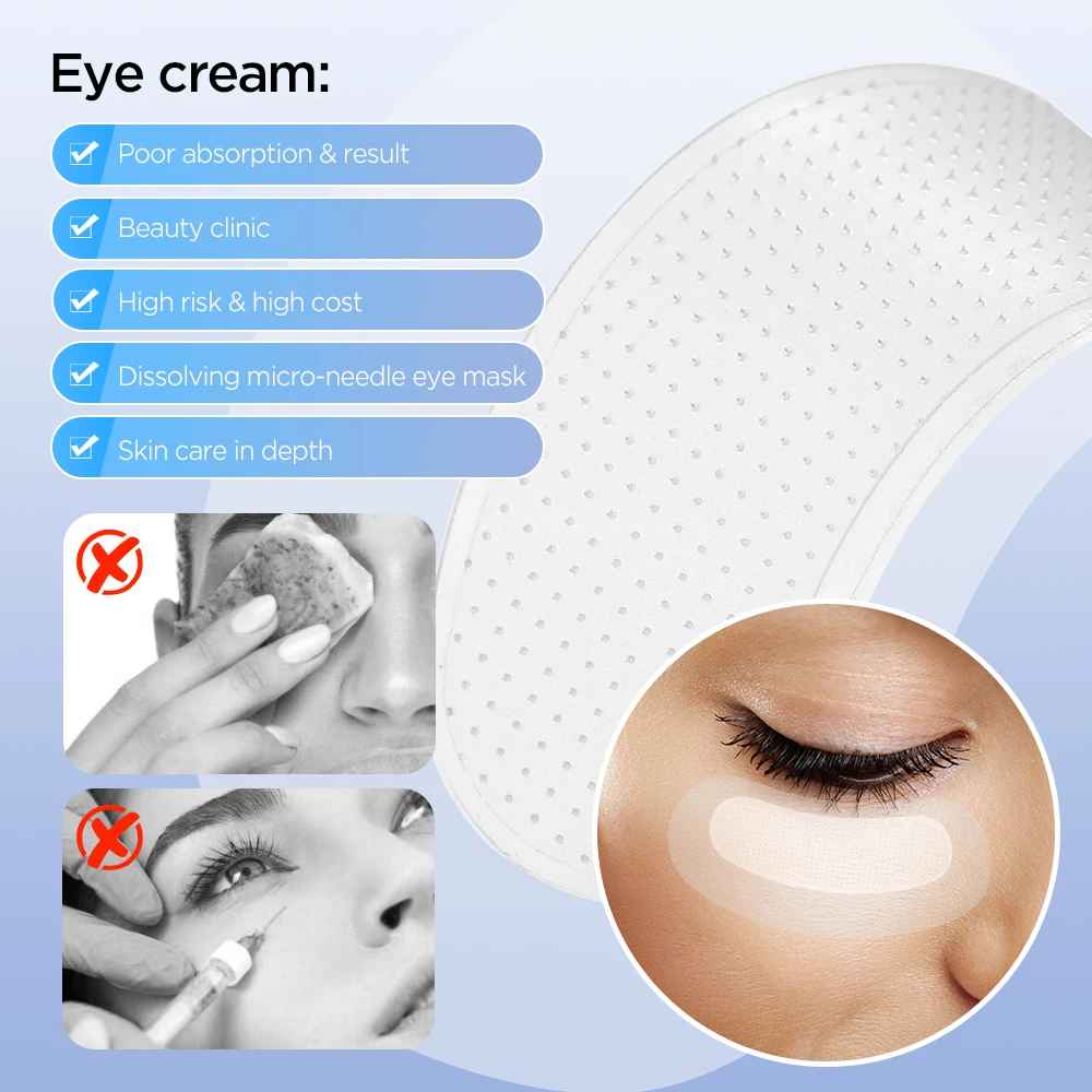 Parches para ojos con microagujas, mascarilla coreana para el cuidado de la piel, ácido hialurónico, 1-10 Uds., antiarrugas, envejecimiento, mascarilla hidratante para ojos en círculo oscuro - Image 3