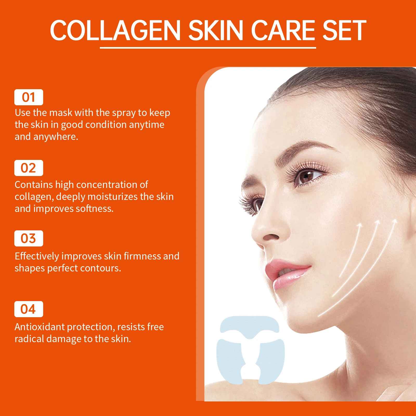 Mascarilla facial de colágeno Nano Soluble, juego de Spray de suero, relleno facial para reparación de arrugas, aumenta la elasticidad de la piel, juego de cuidado de la piel brillante - Image 2